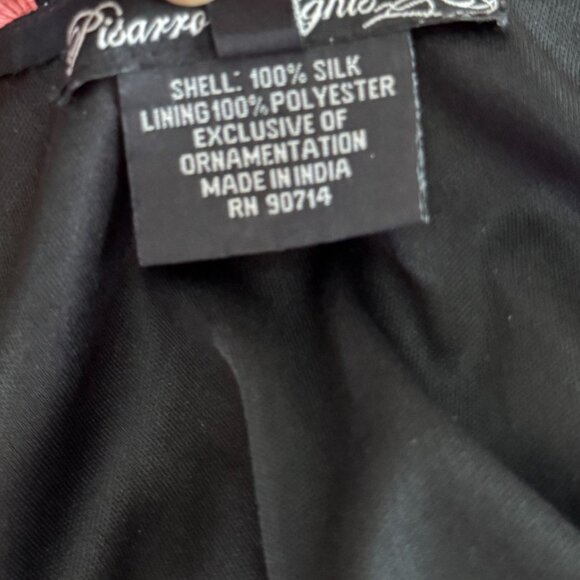 Pisarro Nights Black 100% Silk Sequin Dress Womens 8 Cold Shoulder Elegant LBD - Picture 15 of 15